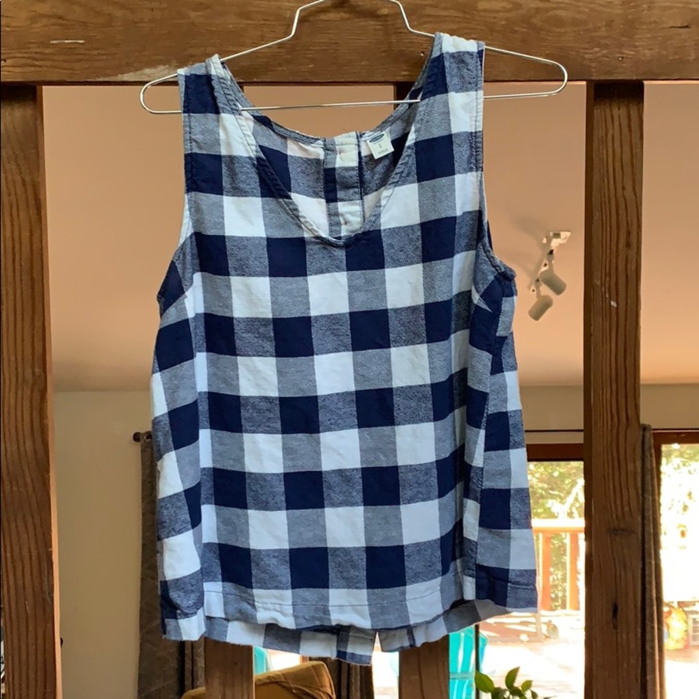 Old navy blue checked tank